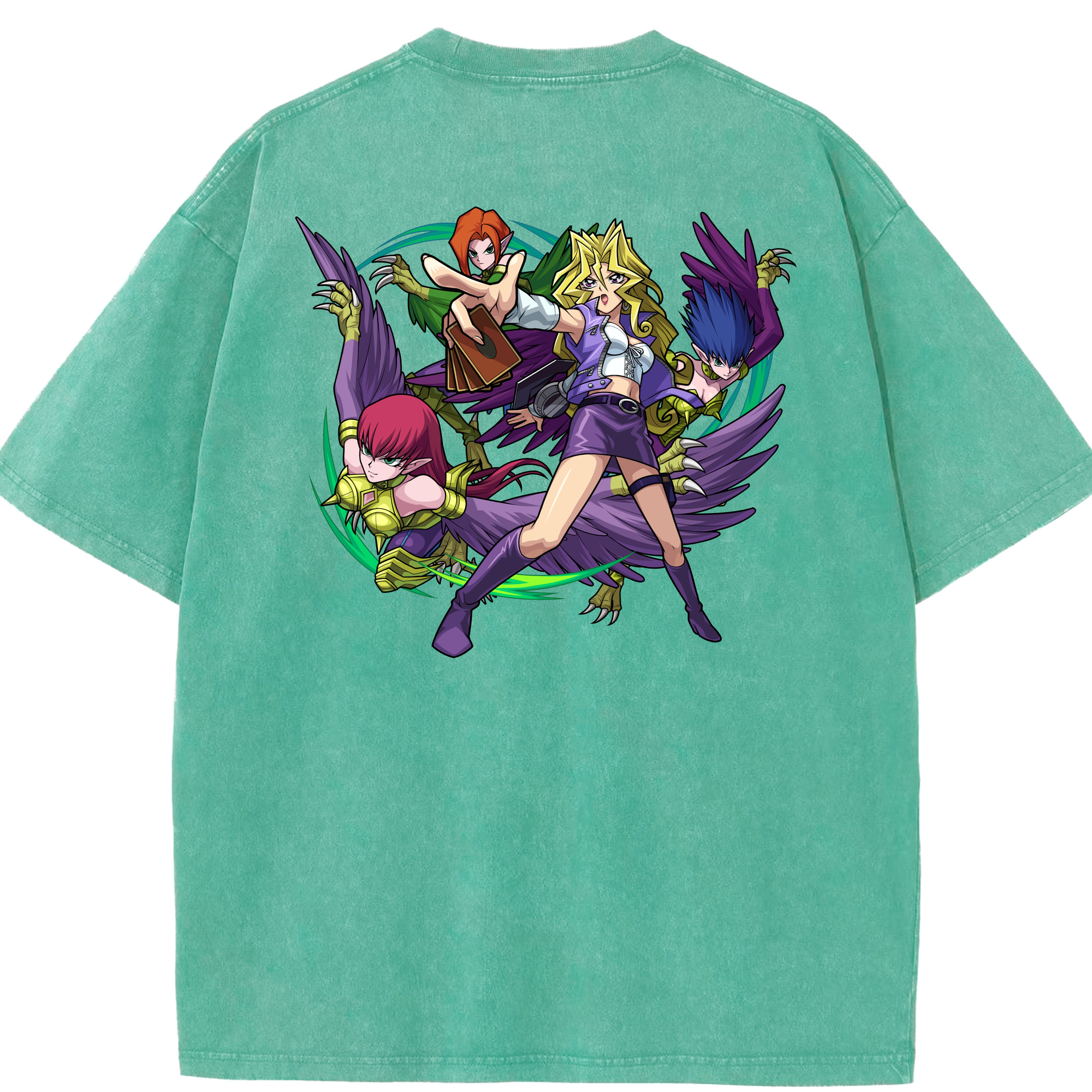 （画像用） 遊☆戯☆王 Yu-Gi-Oh! 綿100% ヴィンテージ風 半袖Tシャツ（背面プリント）